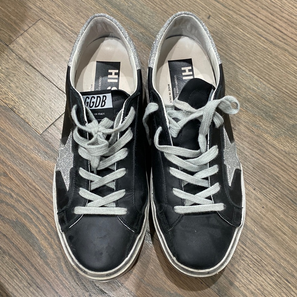 Golden Goose Black and Silver Women's Sneakers